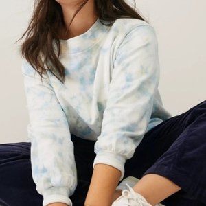 Anthropologie Pilcro & The Letterpress Elayna Tie Dye Blue Green Sweat shirt
